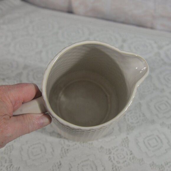 Ceramic Textured Pitcher 8” Tall Cream, New Without Tags - Picture 4 of 4